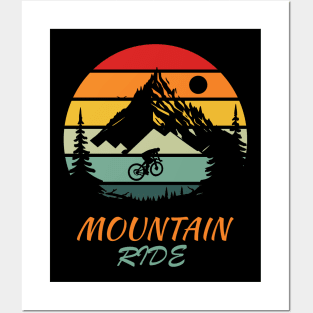 mountain ride, biking in mountain Posters and Art